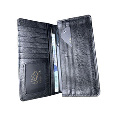 100% Pure Leather - Long Wallet With Mobile Pocket.