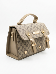 Double buckle hand bag