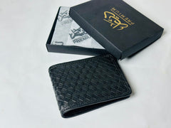 double layered hand knitted 100% leather regular wallet