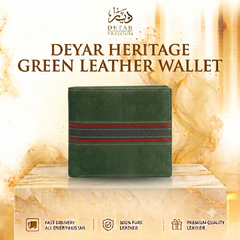 100% Pure Leather - Deyar Heritage Green Leather Wallet