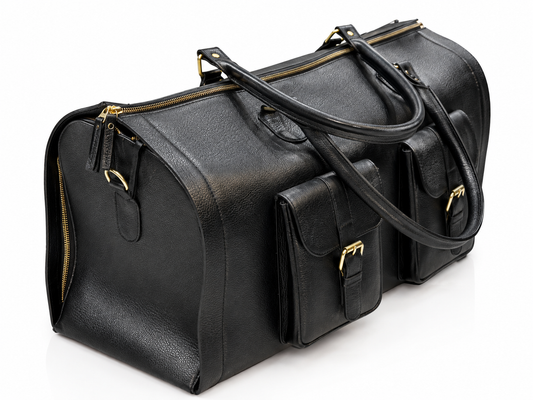 Classic 100% pure leather travel bag