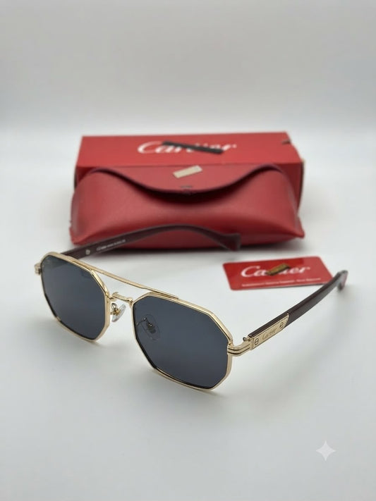 Cartier Premium A+ Copy Octagon Metal Frame Sunglasses | UV400 Protection | Luxury Unisex