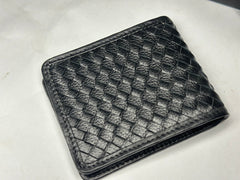 double layered hand knitted 100% leather regular wallet