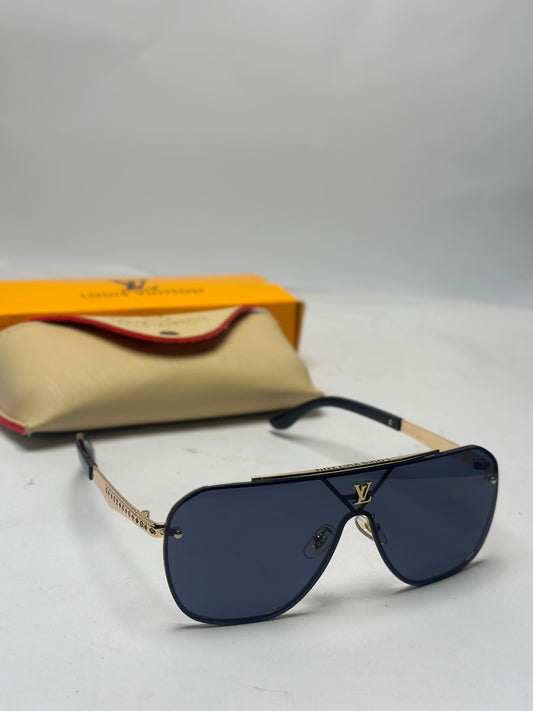 L*ui$ ¥uitt*n Black Oversized Shield Sunglasses