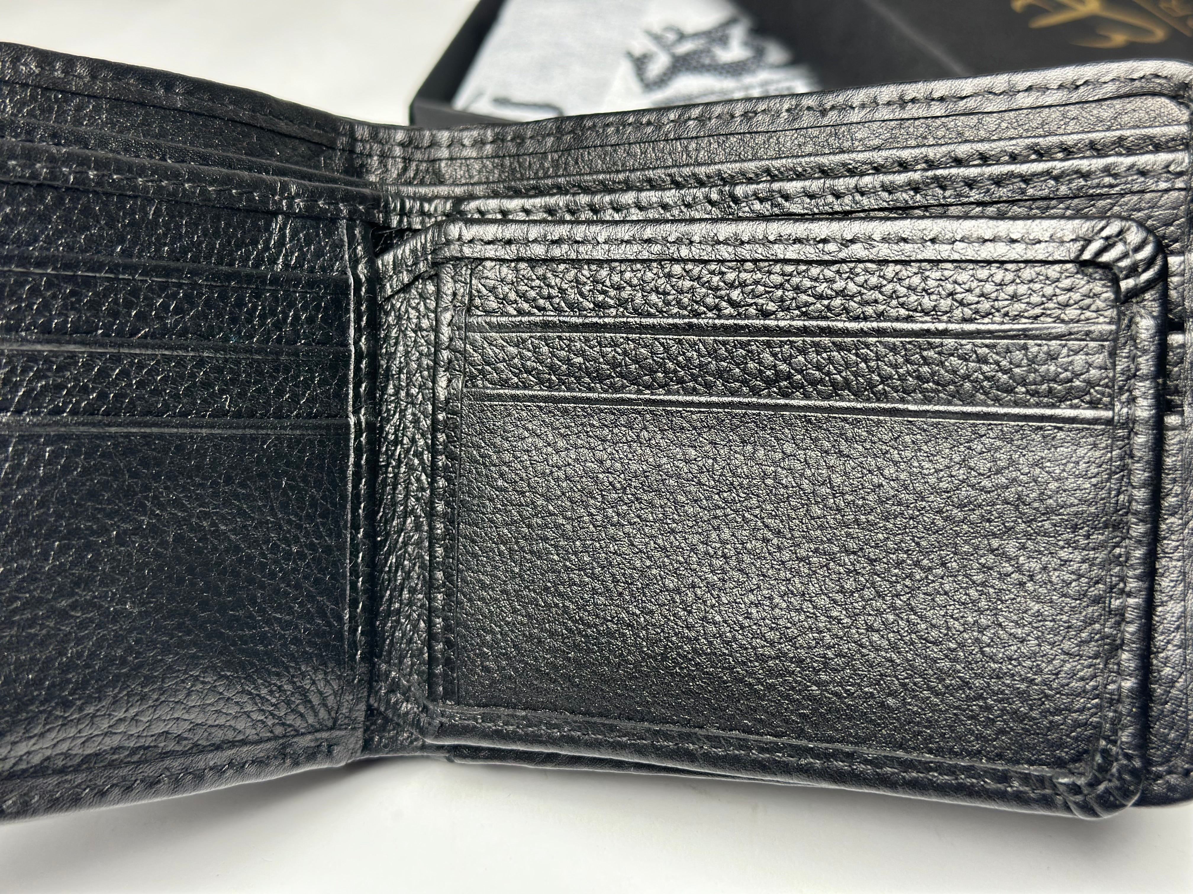 double layered hand knitted 100% leather regular wallet