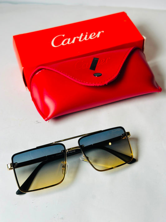 C@rtie* Blue & Gold Gradient Sunglasses