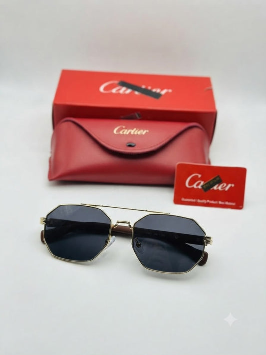 Cartier Premium A+ Copy Octagon Metal Frame Sunglasses | UV400 Protection | Luxury Unisex