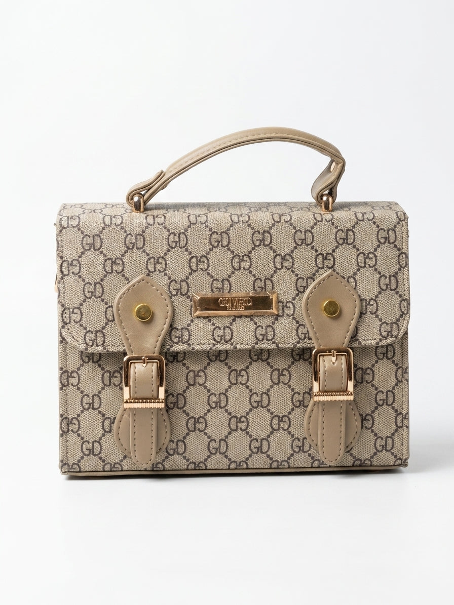 Double buckle hand bag