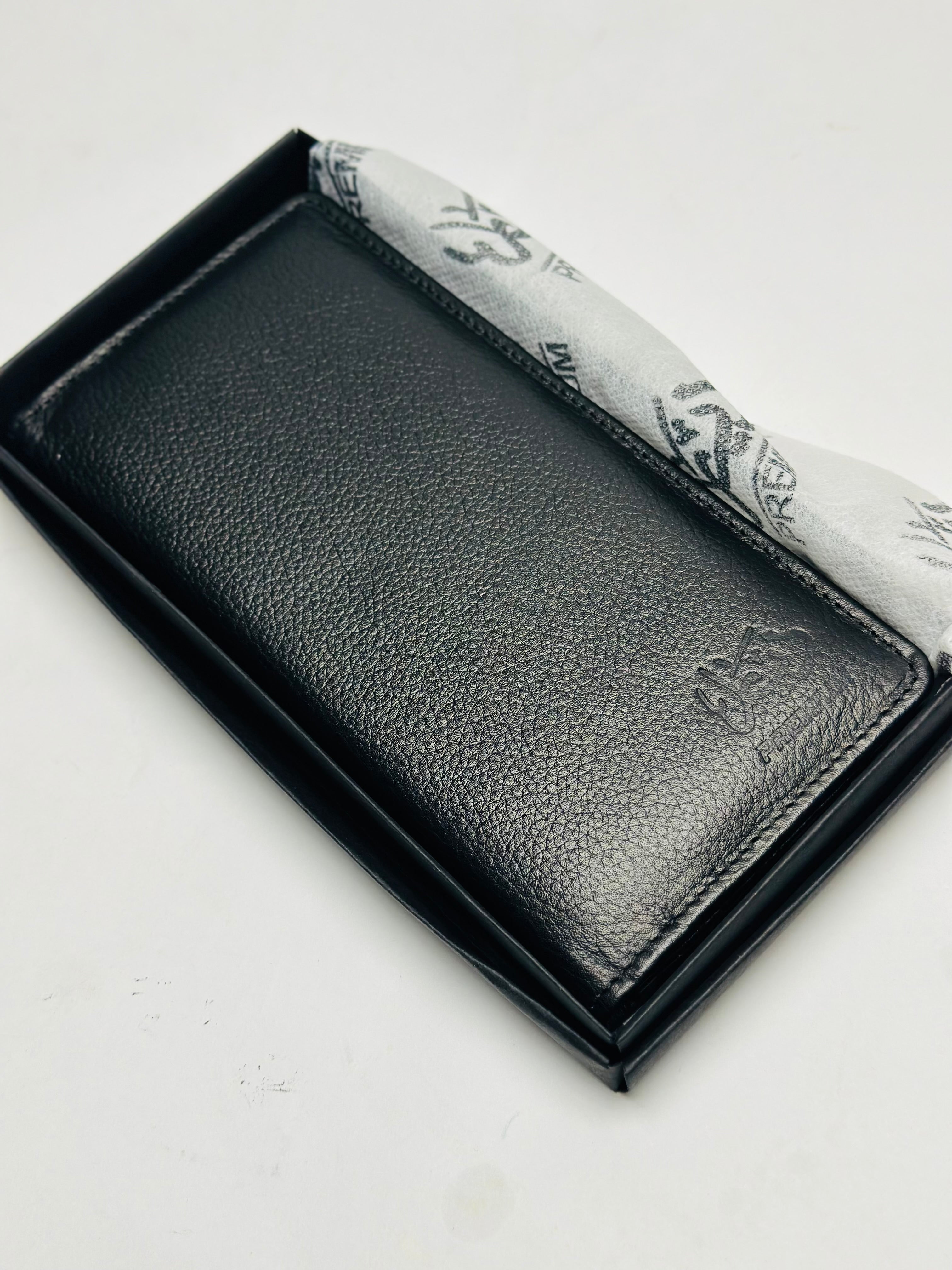100% Pure Leather - Long Wallet With Mobile Pocket.