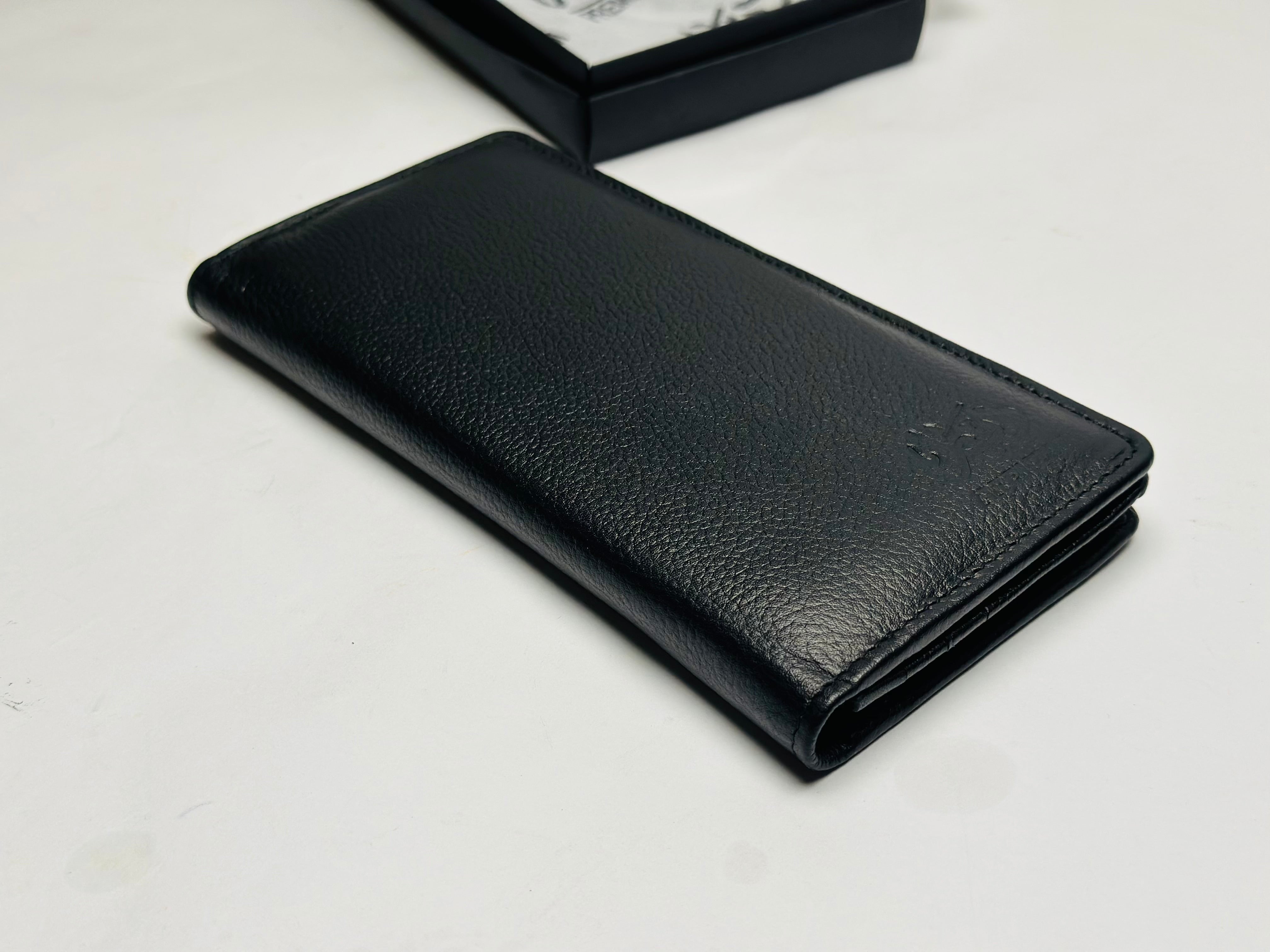 100% Pure Leather - Long Wallet With Mobile Pocket.