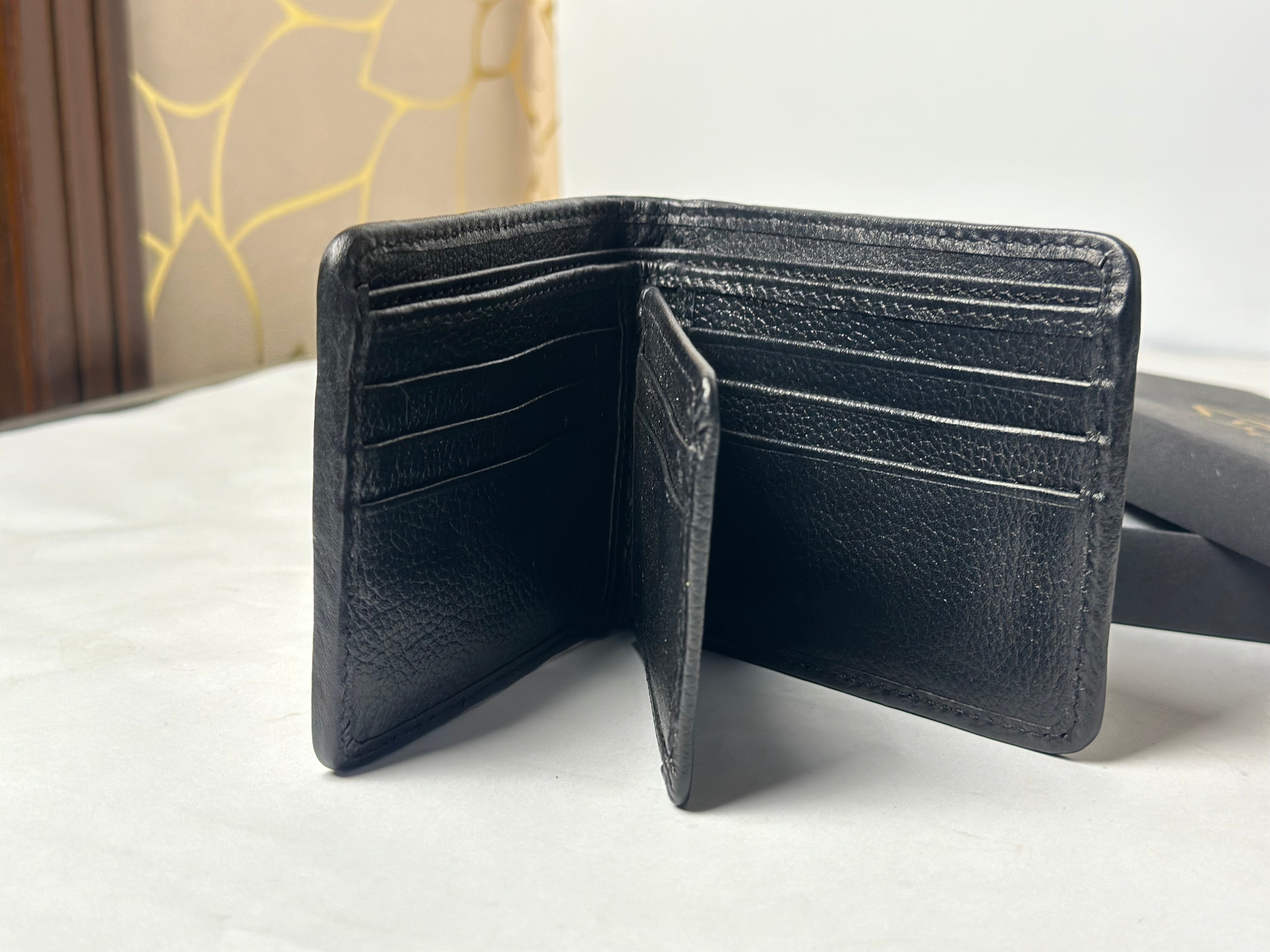 double layered hand knitted 100% leather regular wallet
