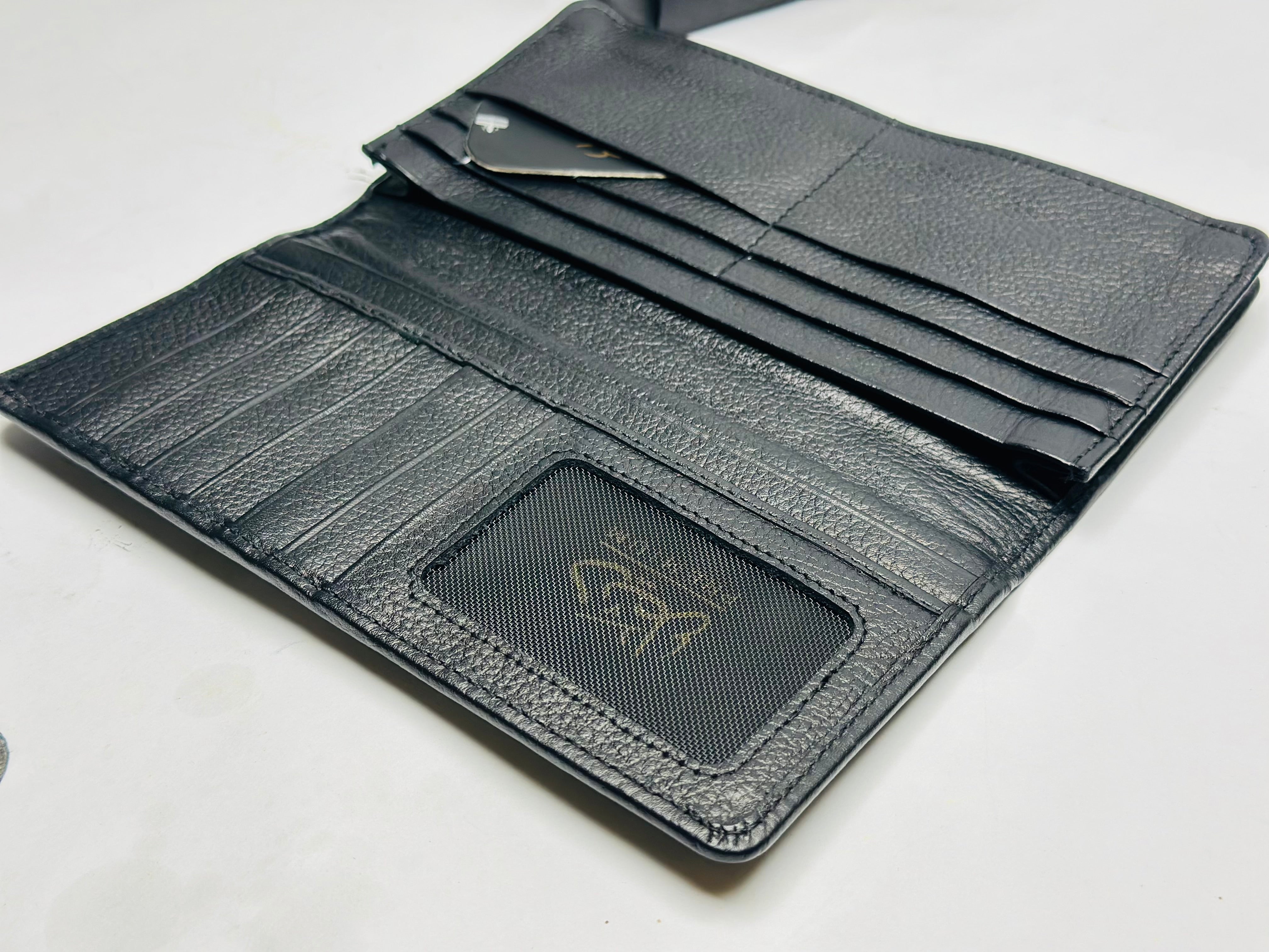 100% Pure Leather - Long Wallet With Mobile Pocket.