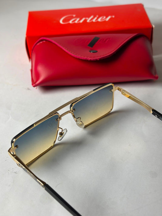 C@rtie* Blue & Gold Gradient Sunglasses