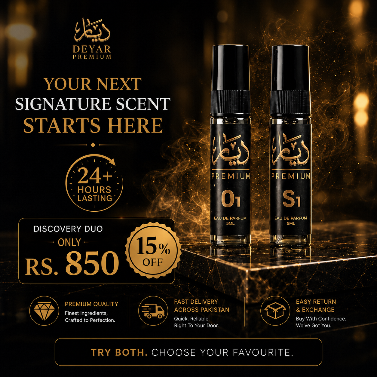 24+ Hours Lasting | S1 & O1 Perfume 5ml Combo