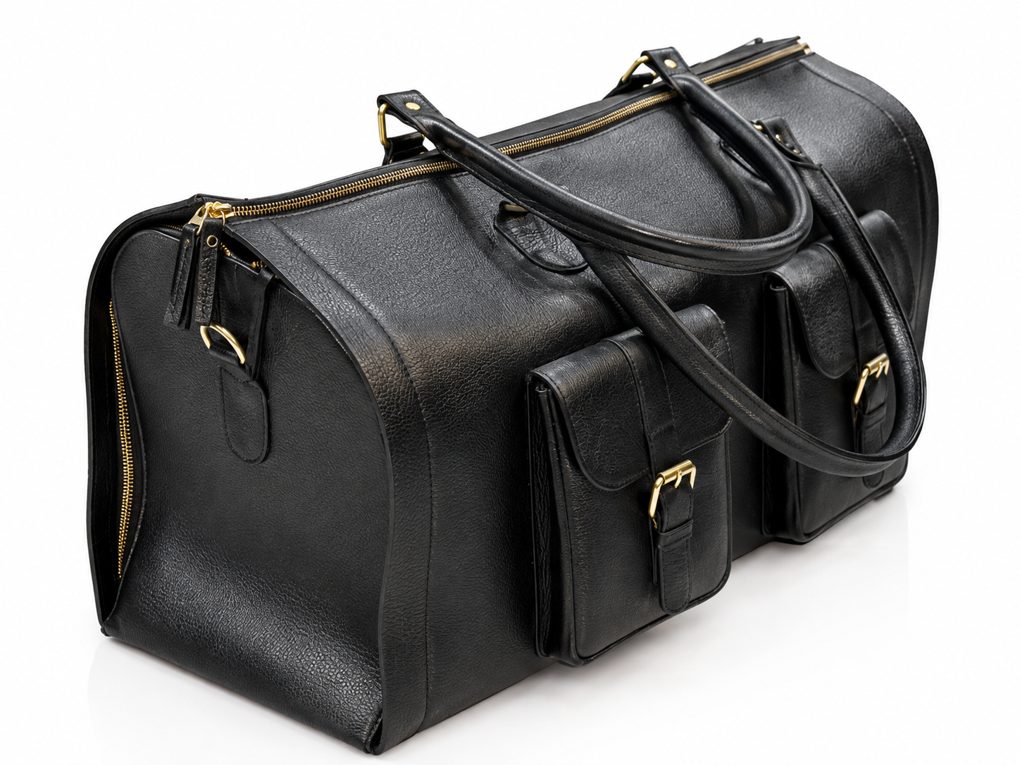 Classic 100% pure leather travel bag