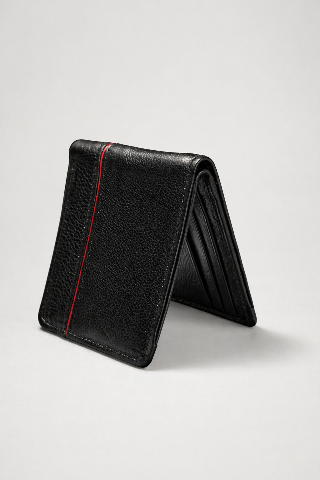 Bi-Fold Black Cow Leather Wallet