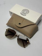 Ve*sace Aviator Sunglasses – Brown Gradient Lens
