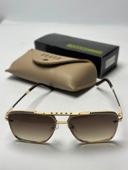 Pr*da Aviator Sunglasses – Brown Gradient Lenses