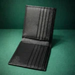 Bi-Fold Black Cow Leather Wallet - Image 3